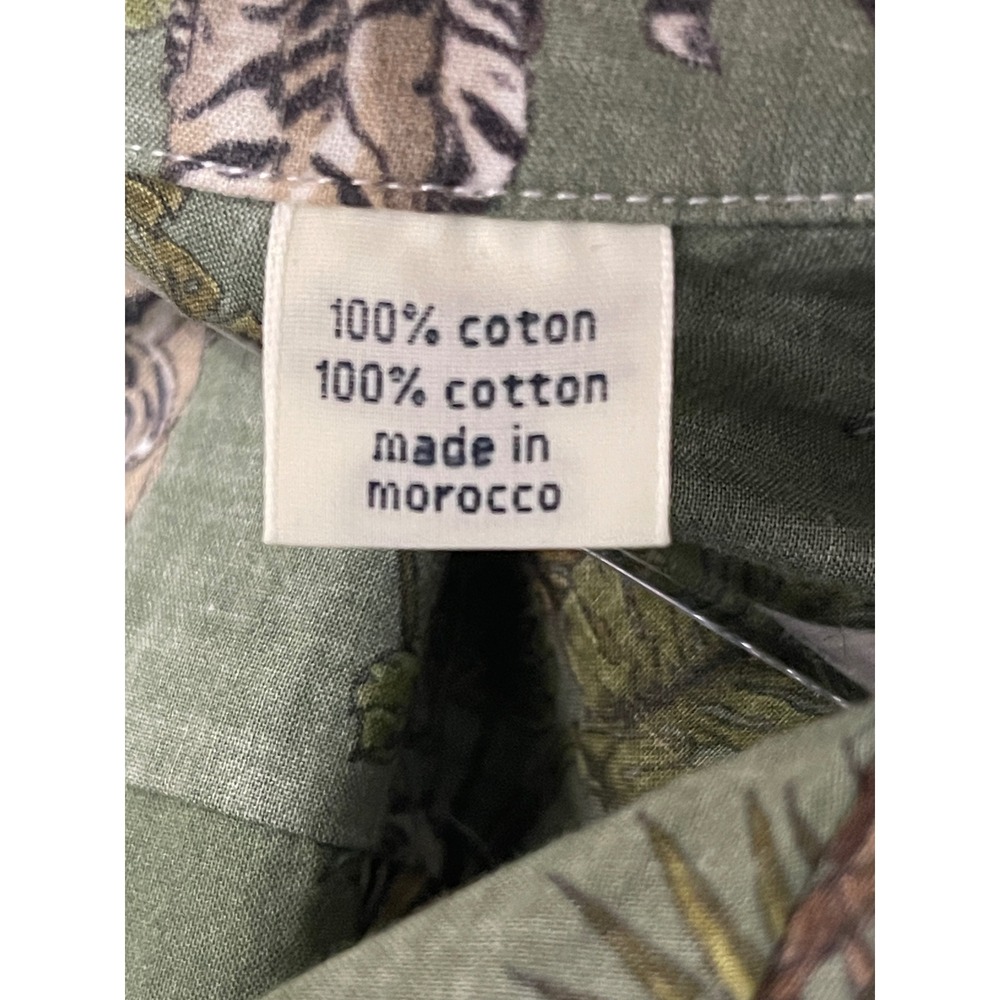 NWT Hartford Safari Tiger Print Camp Shirt‎ XL Green Cotton Button Front - Picture 4 of 10